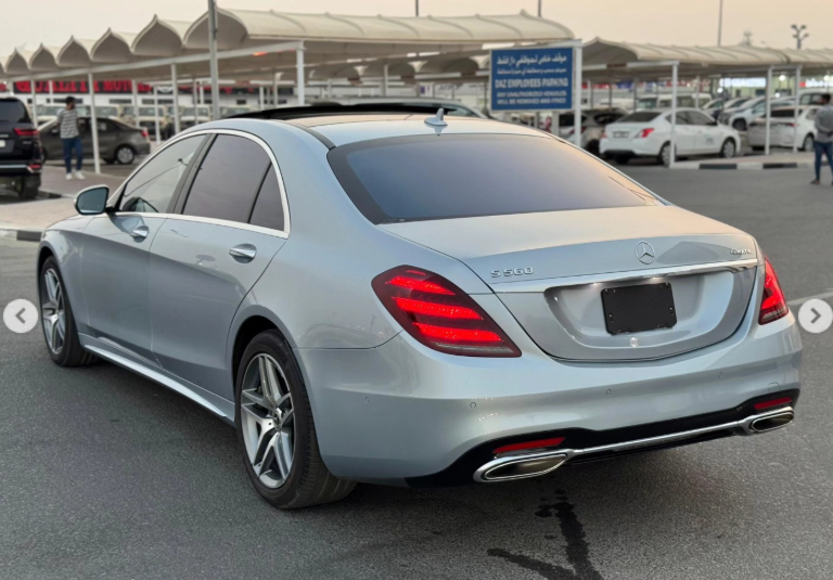 2018 Mercedes-Benz S 560 4.0-liter twin-turbo V8 Petrol Engine Silver Black Luxury Sedan