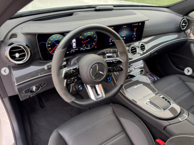 2021 Mercedes-Benz AMG E63s 4MATIC+ 4.0-liter twin-turbo V8 Engine White Black Sedan