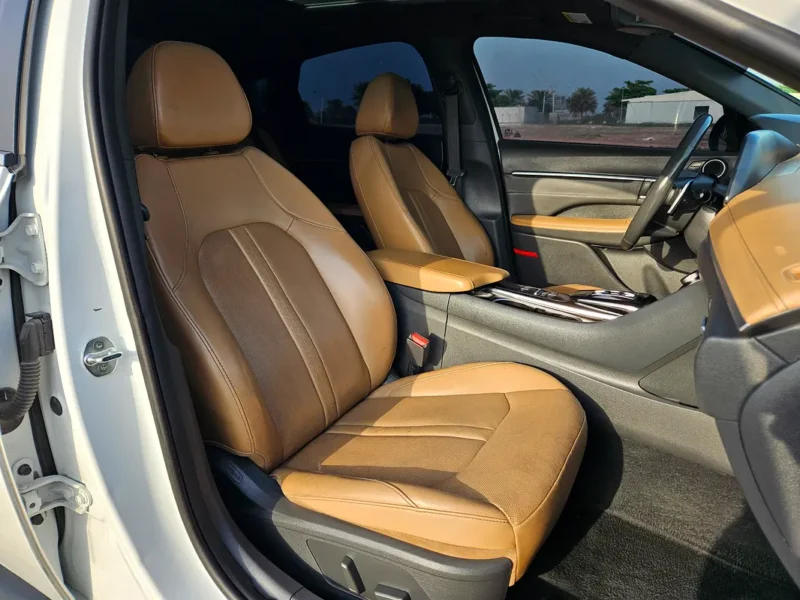 2021 Hyundai Sonata Limited 1.6L Turbocharged GDI 4-Cylinder Engine White Brown Sedan