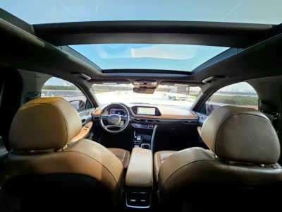 2021 Hyundai Sonata Limited 1.6L Turbocharged GDI 4-Cylinder Engine White Brown Sedan