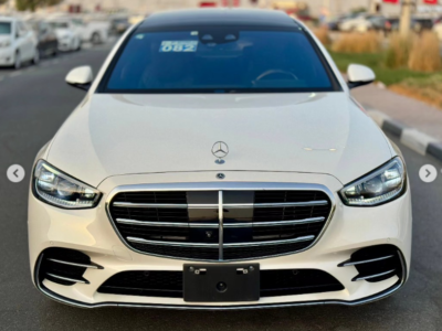 2022 Mercedes-Benz S 500L 3.0-liter turbocharged inline-six Engine White Black Luxury Sedan