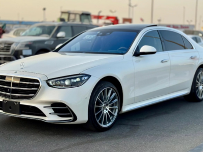 2022 Mercedes-Benz S 500L 3.0-liter turbocharged inline-six Engine White Black Luxury Sedan