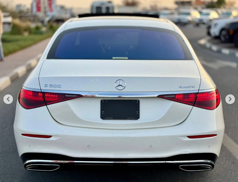 2022 Mercedes-Benz S 500L 3.0-liter turbocharged inline-six Engine White Black Luxury Sedan