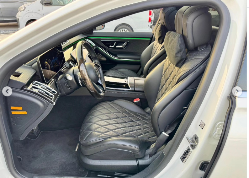 2022 Mercedes-Benz S 500L 3.0-liter turbocharged inline-six Engine White Black Luxury Sedan