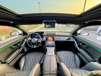 2022 Mercedes-Benz S 500L 3.0-liter turbocharged inline-six Engine White Black Luxury Sedan