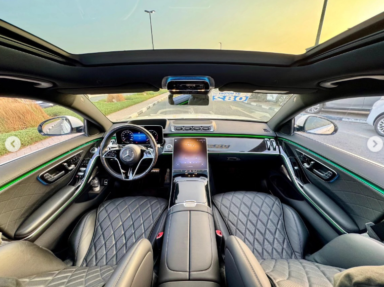 2022 Mercedes-Benz S 500L 3.0-liter turbocharged inline-six Engine White Black Luxury Sedan