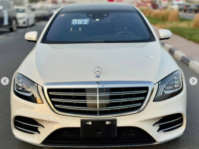 2018 Mercedes-Benz S 560 4.0L V8 twin-turbocharged Engine White Black Luxury Sedan