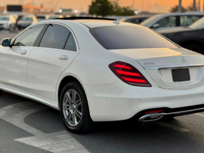 2018 Mercedes-Benz S 560 4.0L V8 twin-turbocharged Engine White Black Luxury Sedan
