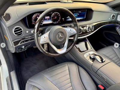 2018 Mercedes-Benz S 560 4.0L V8 twin-turbocharged Engine White Black Luxury Sedan