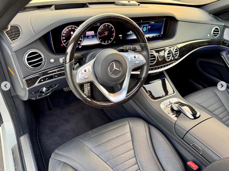 2018 Mercedes-Benz S 560 4.0L V8 twin-turbocharged Engine White Black Luxury Sedan