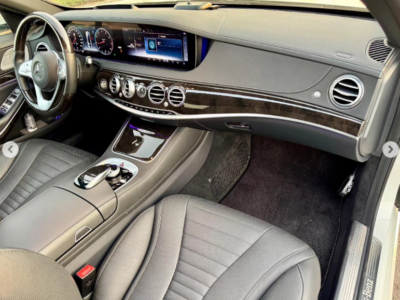 2018 Mercedes-Benz S 560 4.0L V8 twin-turbocharged Engine White Black Luxury Sedan