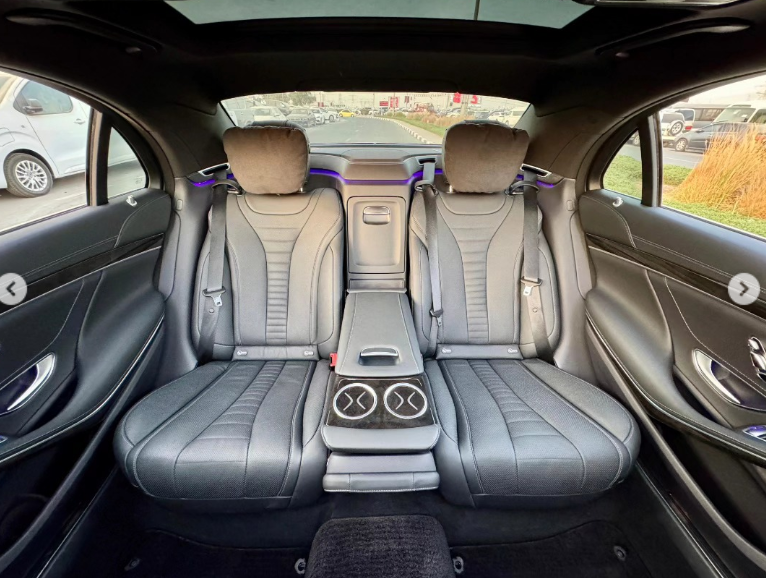 2018 Mercedes-Benz S 560 4.0L V8 twin-turbocharged Engine White Black Luxury Sedan