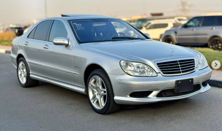 2003 Mercedes-Benz S 55 AMG 5.4 Liter Supercharged V8 Engine Silver Black Sedan