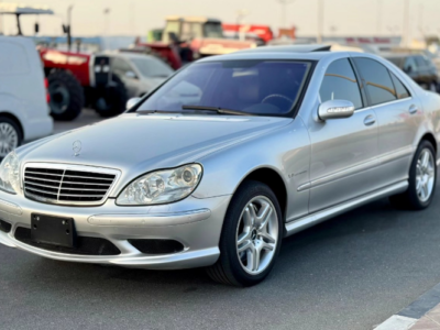 2003 Mercedes-Benz S 55 AMG 5.4 Liter Supercharged V8 Engine Silver Black Sedan
