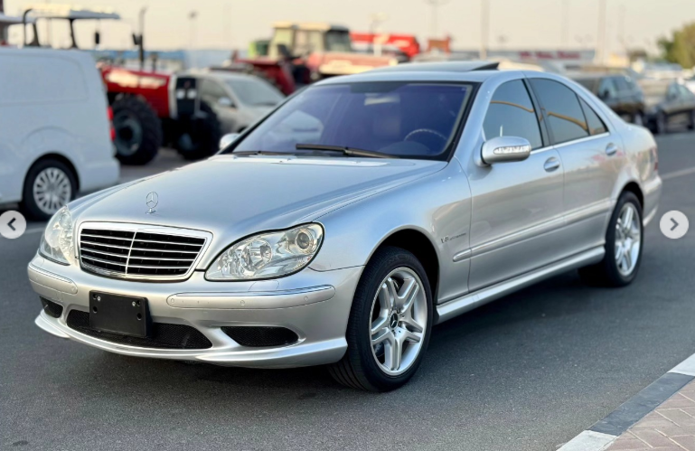 2003 Mercedes-Benz S 55 AMG 5.4 Liter Supercharged V8 Engine Silver Black Sedan