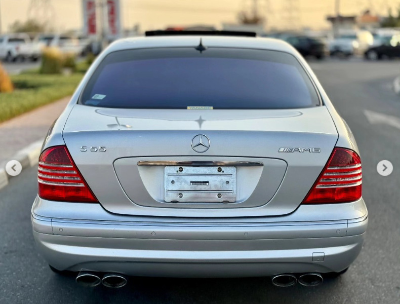 2003 Mercedes-Benz S 55 AMG 5.4 Liter Supercharged V8 Engine Silver Black Sedan