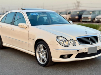 2003 Mercedes-Benz E55 AMG 5.4 Liter Supercharged V8 Engine White Black Sedan RWD