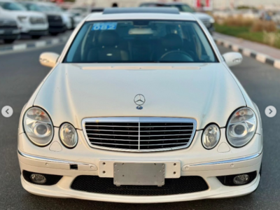 2003 Mercedes-Benz E55 AMG 5.4 Liter Supercharged V8 Engine White Black Sedan RWD