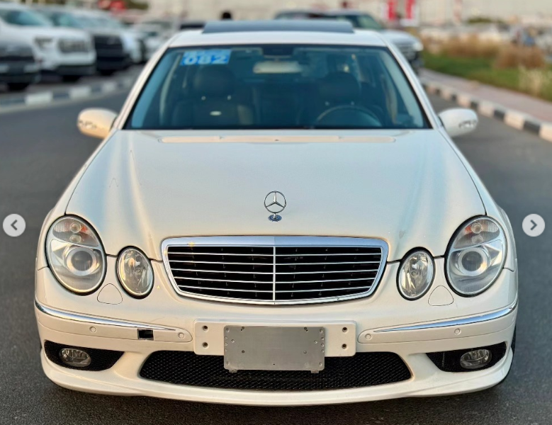 2003 Mercedes-Benz E55 AMG 5.4 Liter Supercharged V8 Engine White Black Sedan RWD