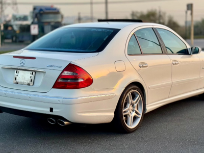 2003 Mercedes-Benz E55 AMG 5.4 Liter Supercharged V8 Engine White Black Sedan RWD