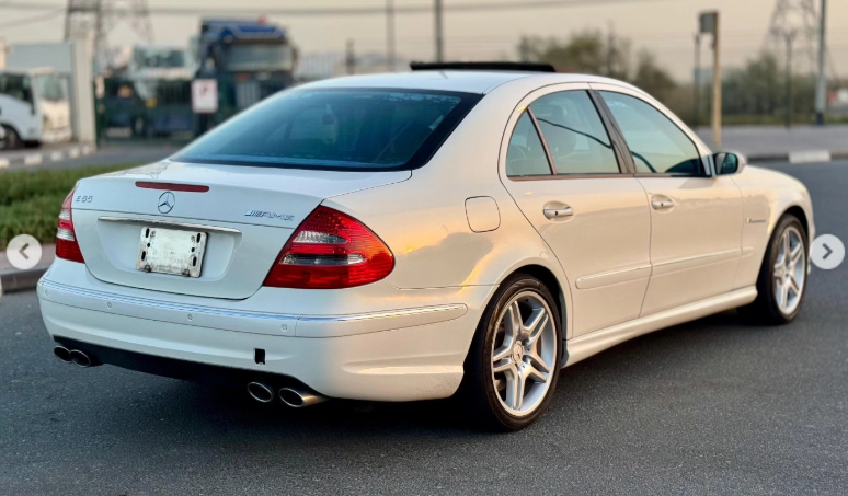 2003 Mercedes-Benz E55 AMG 5.4 Liter Supercharged V8 Engine White Black Sedan RWD