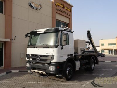 2014 Mercedes Actros 1836 4x2 EPS Gear Skip Loader 6 Cylinder White