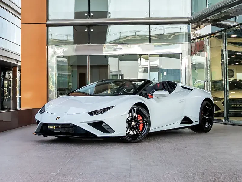 2021 Lamborghini Huracán EVO Spyder 5.2-liter V10 Petrol Engine White Red Convertible