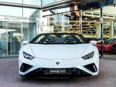2021 Lamborghini Huracán EVO Spyder 5.2-liter V10 Petrol Engine White Red Convertible