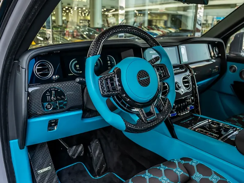 2025 Rolls-Royce Cullinan Black Badge Mansory 6.75-liter twin-turbo V12 Engine Grey Blue SUV