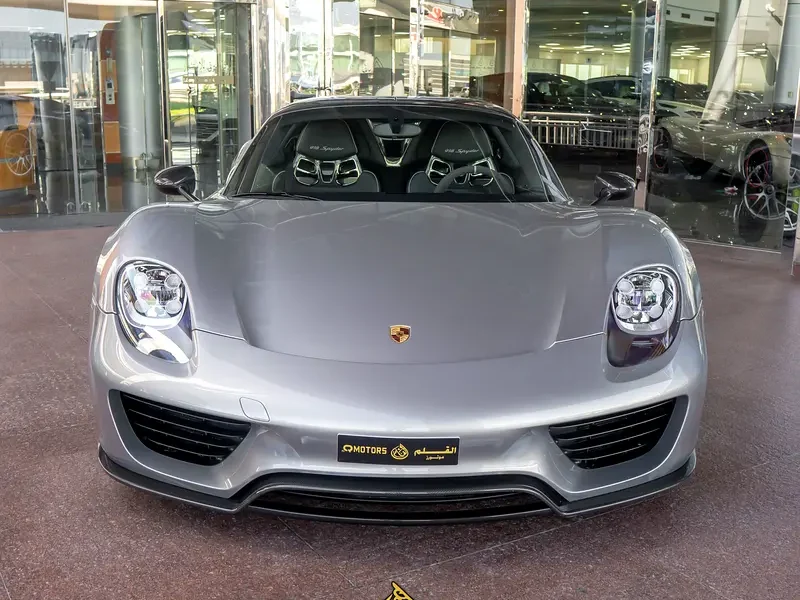 2015 Porsche 918 Spyder Weissach Package 4.6 liters V8 Petrol Engine Silver Black Sports Car