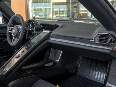 2015 Porsche 918 Spyder Weissach Package 4.6 liters V8 Petrol Engine Silver Black Sports Car