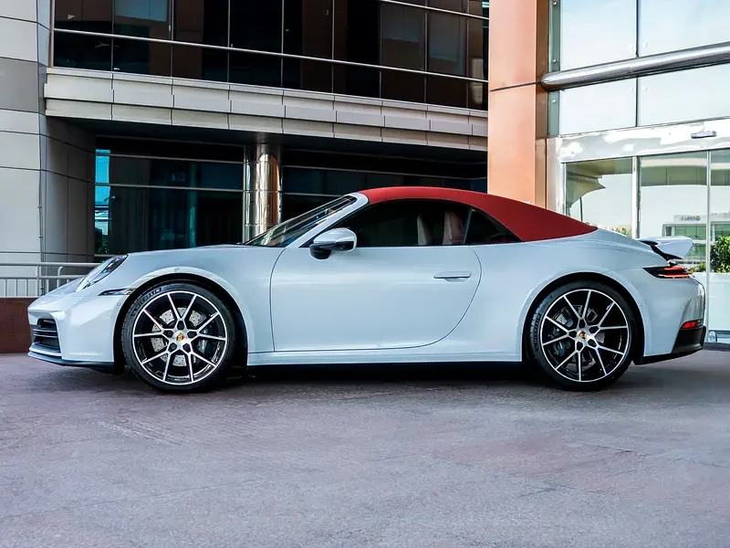 2025 Porsche 911 Carrera 3.0L 6 Cylinder twin-turbo boxer Engine White Red Convertible