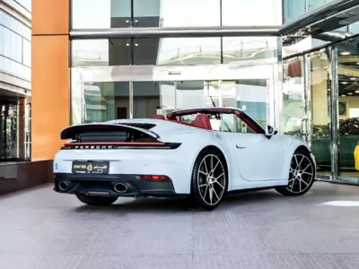 2025 Porsche 911 Carrera 3.0L 6 Cylinder twin-turbo boxer Engine White Red Convertible