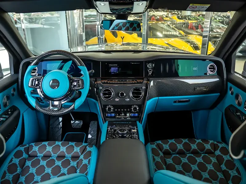 2025 Rolls-Royce Cullinan Black Badge Mansory 6.75-liter twin-turbo V12 Engine Grey Blue SUV