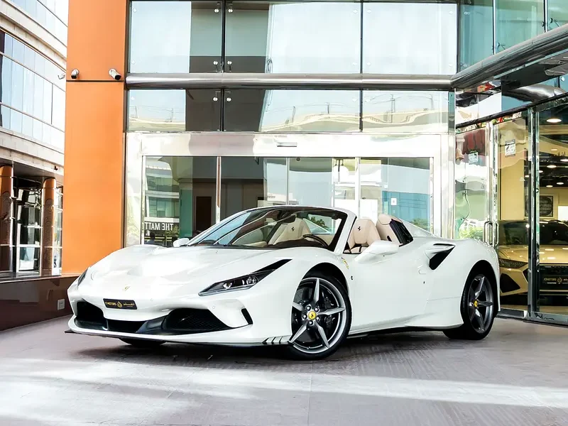 2021 Ferrari F8 Spider 3.9-liter twin-turbocharged V8 Petrol Engine White Beige Sports Car