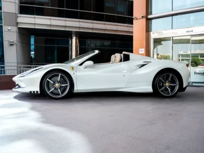2021 Ferrari F8 Spider 3.9-liter twin-turbocharged V8 Petrol Engine White Beige Sports Car