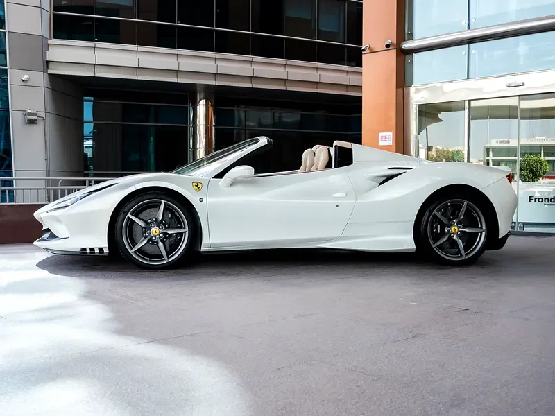 2021 Ferrari F8 Spider 3.9-liter twin-turbocharged V8 Petrol Engine White Beige Sports Car