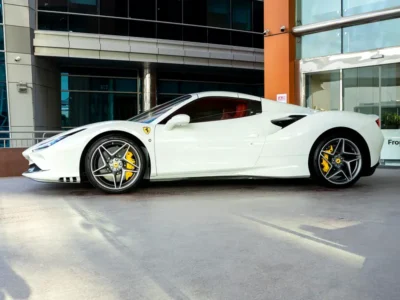 2021 Ferrari F8 Spider 3.9-liter twin-turbocharged V8 Petrol Engine White Red Sports Car