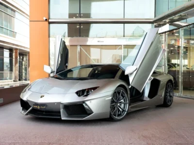 2014 Lamborghini Aventador Standard 6.5L V12 Engine 50th Anniversary Edition Silver Black Sports Car