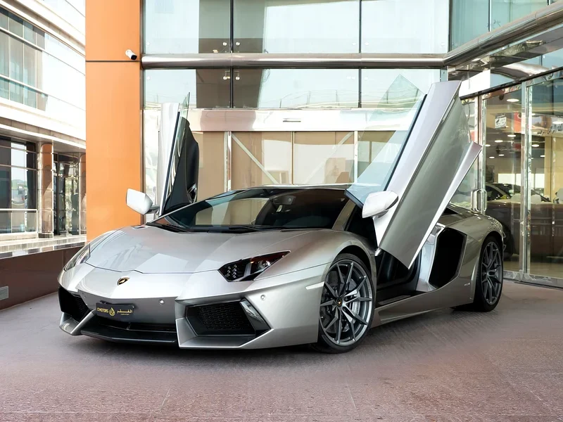 2014 Lamborghini Aventador Standard 6.5L V12 Engine 50th Anniversary Edition Silver Black Sports Car