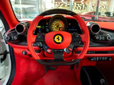 2021 Ferrari F8 Spider 3.9-liter twin-turbocharged V8 Petrol Engine White Red Sports Car