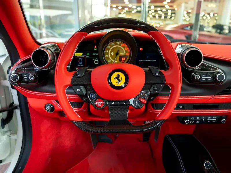 2021 Ferrari F8 Spider 3.9-liter twin-turbocharged V8 Petrol Engine White Red Sports Car