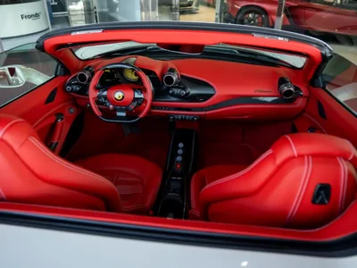 2021 Ferrari F8 Spider 3.9-liter twin-turbocharged V8 Petrol Engine White Red Sports Car