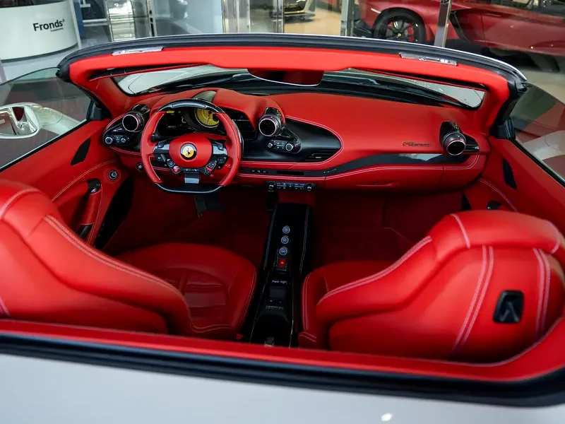 2021 Ferrari F8 Spider 3.9-liter twin-turbocharged V8 Petrol Engine White Red Sports Car