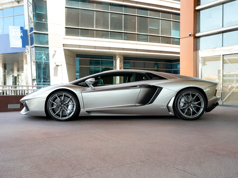 2014 Lamborghini Aventador Standard 6.5L V12 Engine 50th Anniversary Edition Silver Black Sports Car