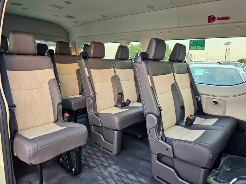 2019 Toyota Hiace GL 2.8L 4 Cylinder Turbodiesel Engine White Beige Passenger Van GCC