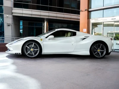 2021 Ferrari F8 Spider 3.9-liter twin-turbocharged V8 Petrol Engine White Beige Sports Car