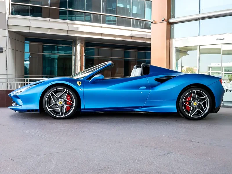 2023 Ferrari F8 Spider 3.9 Liters 8 Cylinders Petrol Engine Blue White Sports Car
