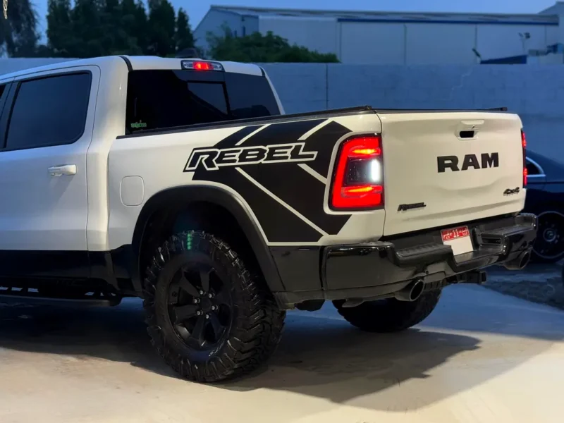 2022 Dodge Ram 1500 Rebel Crew Cab 5.7 Liters V8 Engine White Black Pickup Truck