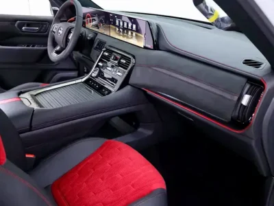 2026 Nissan Armada NISMO 3.5-liter twin-turbocharged V6 Engine White Red SUV